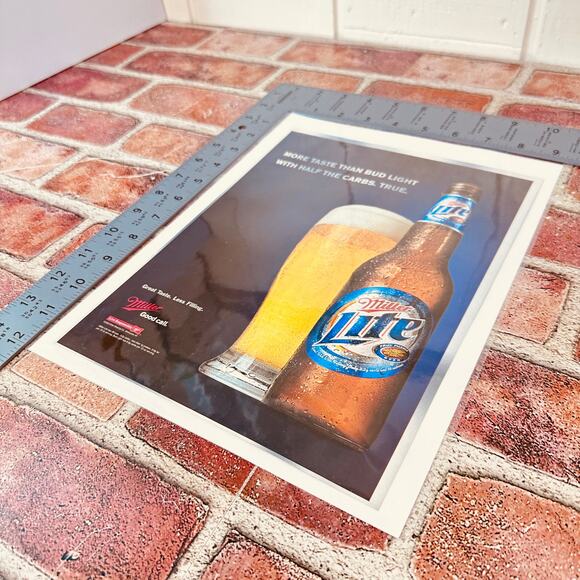 2005 Miller Lite Beer Ad More Taste Half Carbs Pint Bottle Y2K Print Ephemera - Picture 6 of 8